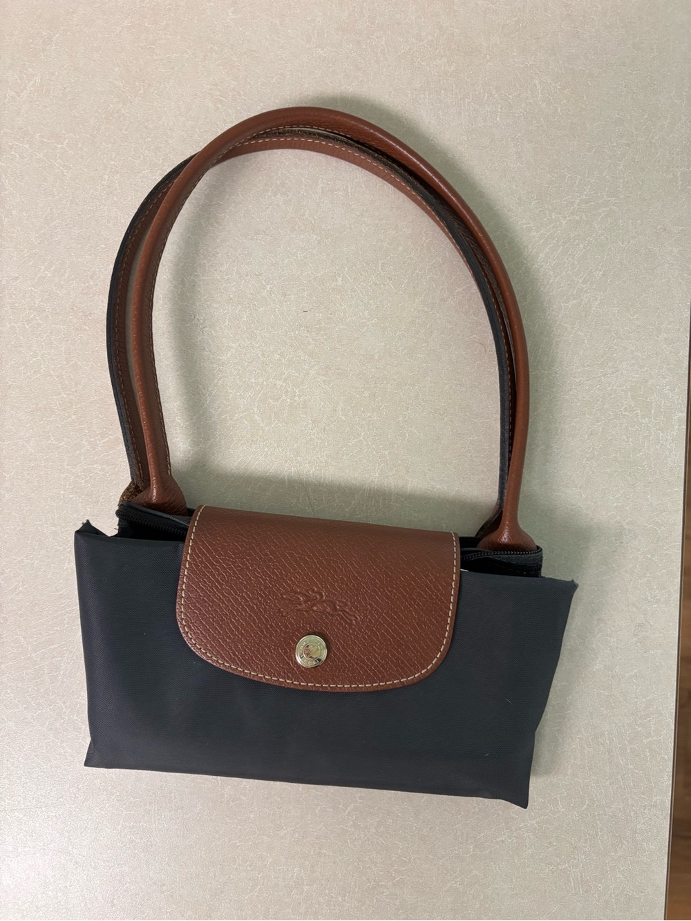 Longchamp Brown and Navy Women's Shoulder Bag